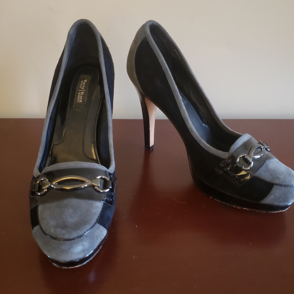 White House Black Market gray and black pumps